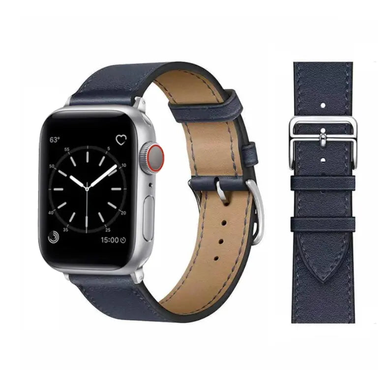 Leather Classic Buckle | Navy Blue Bandify