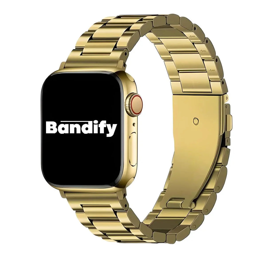 Classic Stainless Steel Apple Watch Band Gold